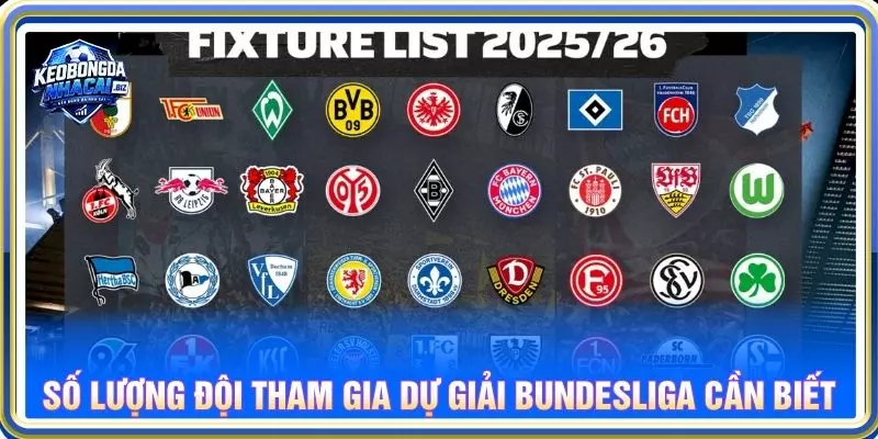 Số lượng đội tham gia dự giải Bundesliga cần biết