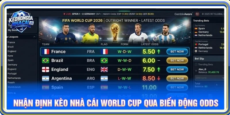 Nhận định kèo nhà cái World Cup qua biến động odds