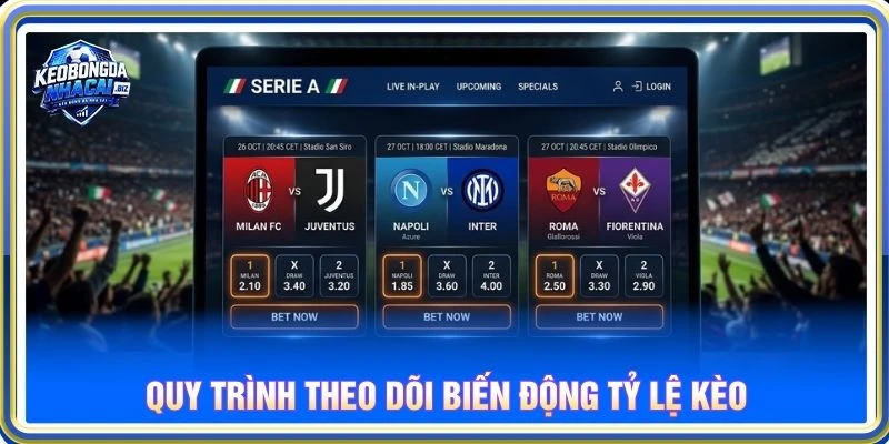 Quy trình theo dõi biến động tỷ lệ kèo